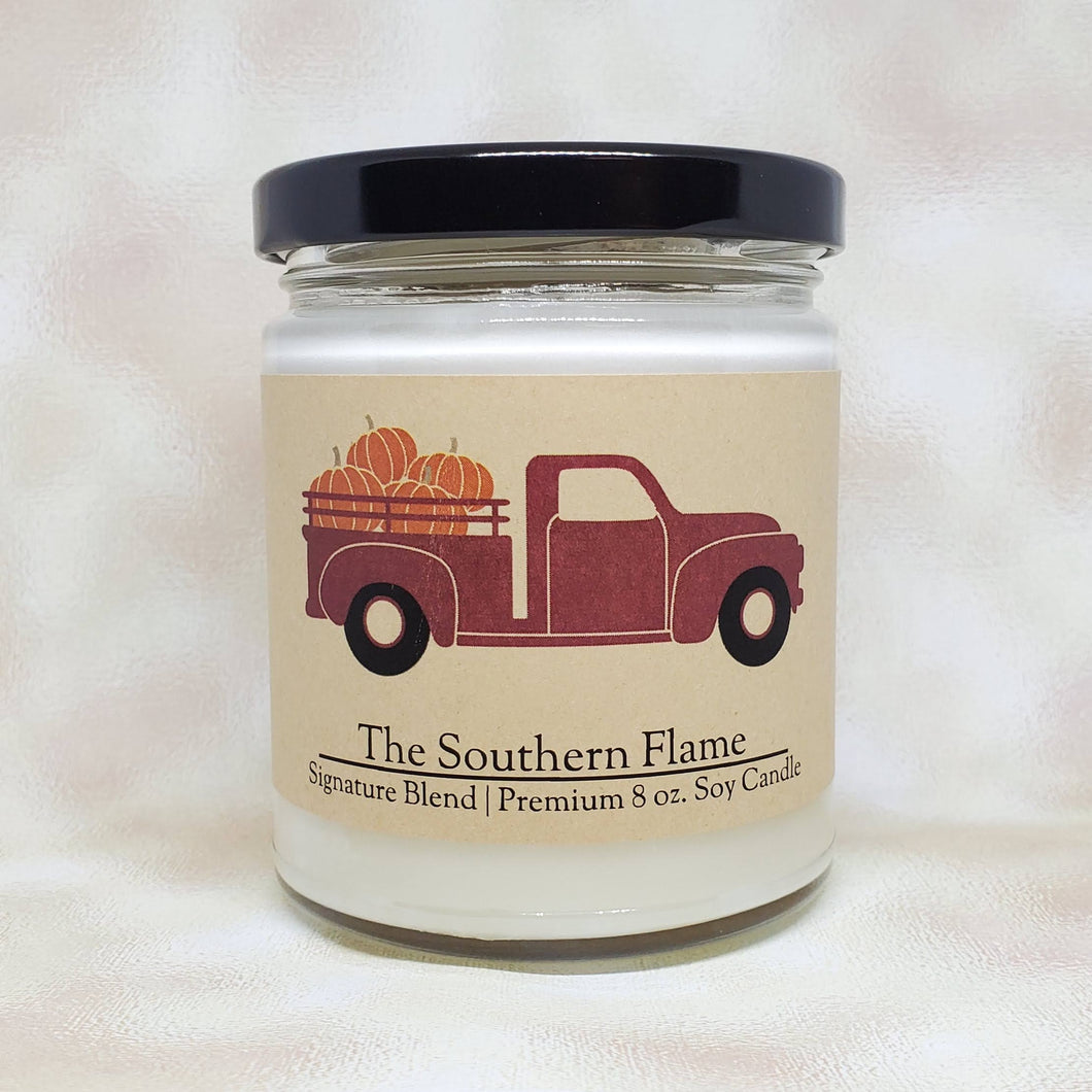 Little Red Truck Pumpkin Candle | Personalized Candles | Fall Home Decor