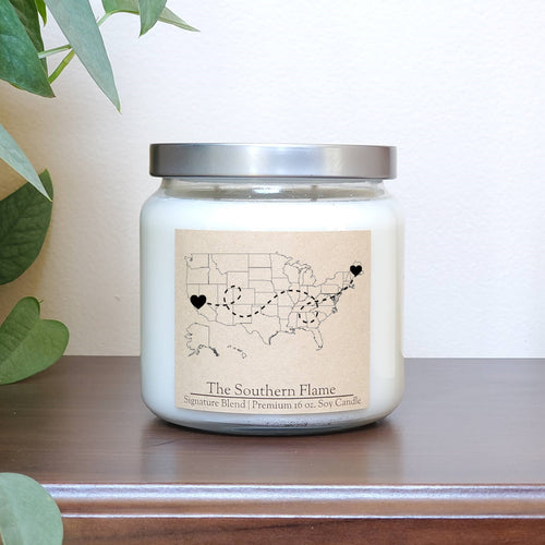 Long Distance Map Candles | Long Distance Relationship Gift | Personalized Candles
