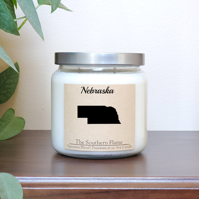 Nebraska State Candle | Homesick Candle | Long Distance Gift